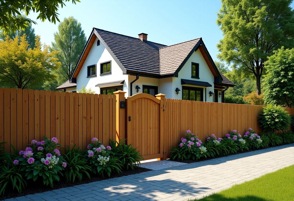 clôture extérieure en bois